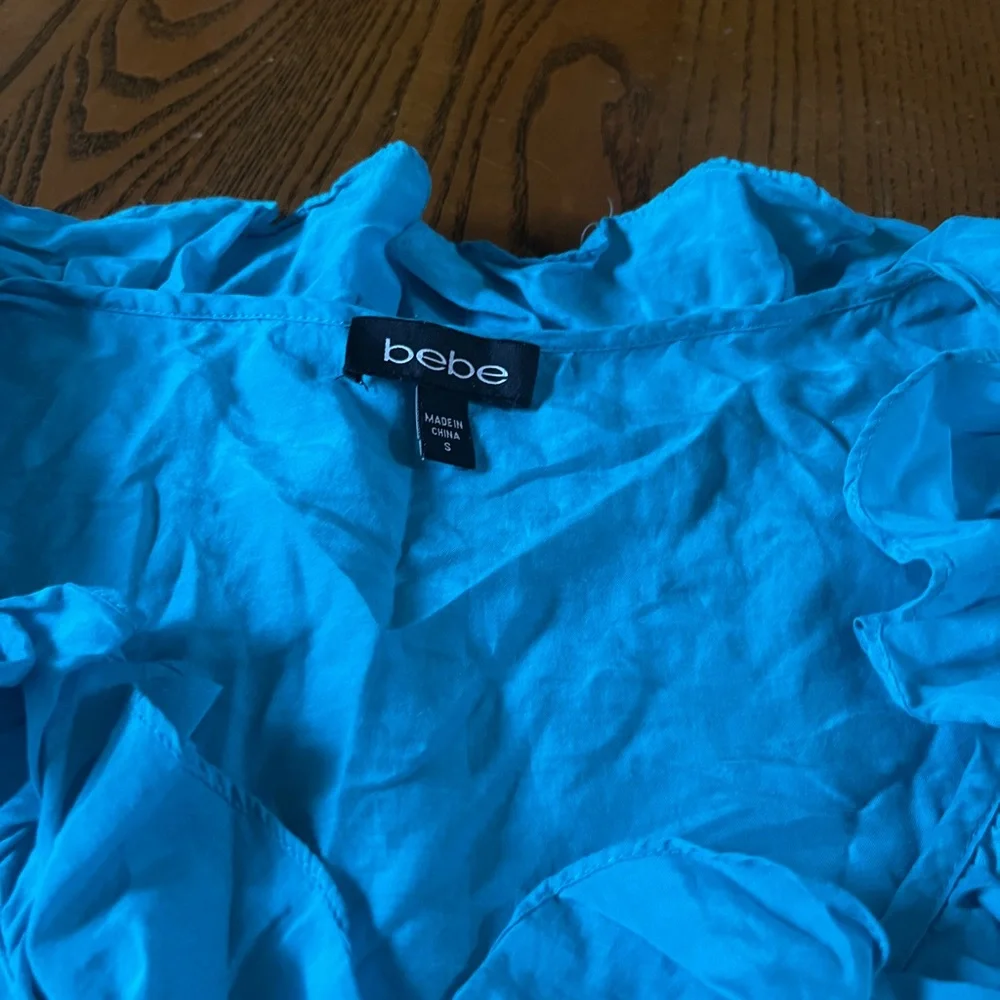 Bebe Vibrant Blue Ruffled Romper - Size Small - Picture 5 of 5